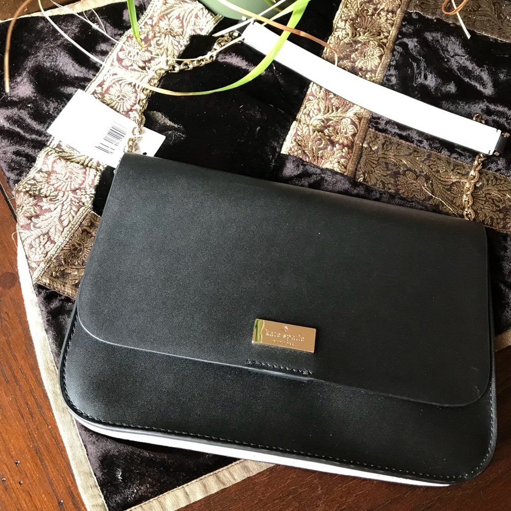 Authentic Kate Spade Leather Shoulder Bag w chain - Picture 4 of 9